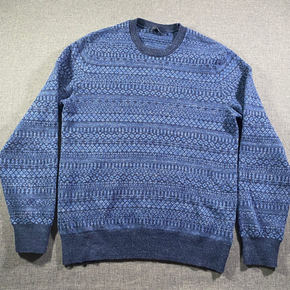 GAP‎ Men Blue Fair Isle Pattern Crewneck Sweater Size M Lightweight